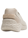 zapatilla textil beige mujer taco plano de 3 cm para estabilidad