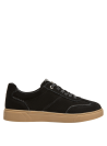 Zapatillas de mujer en negro, taco plano de 2 cm, ideales para jeans o faldas.