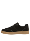 Zapatillas cómodas de cuero negro para mujer, recomendadas para uso diario.