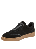 Zapatillas de cuero negro para mujer, estilo casual, ideales para actividades urbanas.