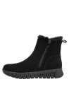 Botín negro de cuero para mujer, diseño elegante, combina bien con leggings y chaqueta de cuero.