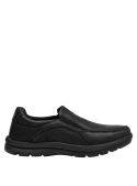 mocasín negro hombre casual cuero ideal para jeans y pantalones chinos
