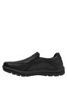 mocasín negro hombre casual cuero con taco plano de 3 cm