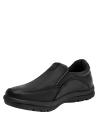 mocasín negro hombre casual cuero con diseño de punta redonda