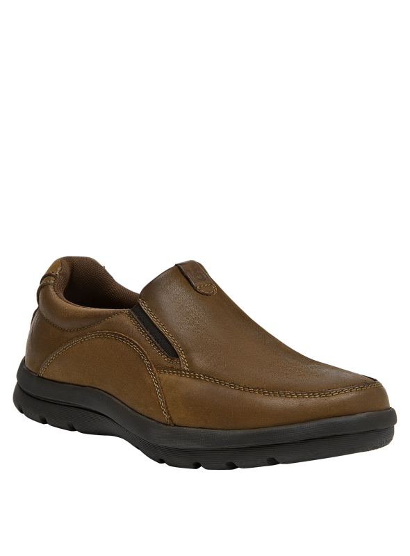 mocasín hombre café cuero con altura de taco de 3 cm para confort diario