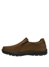 mocasín plano hombre café cuero con diseño anatómico y forro de mesh
