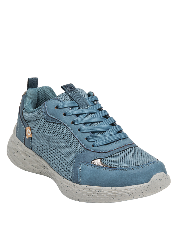 zapatilla cómoda azul mujer con taco plano de 3 cm, ideal para el día a día