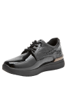 Zapatos formales de cuero negro para mujer, ideales para oficina y paseos urbanos.