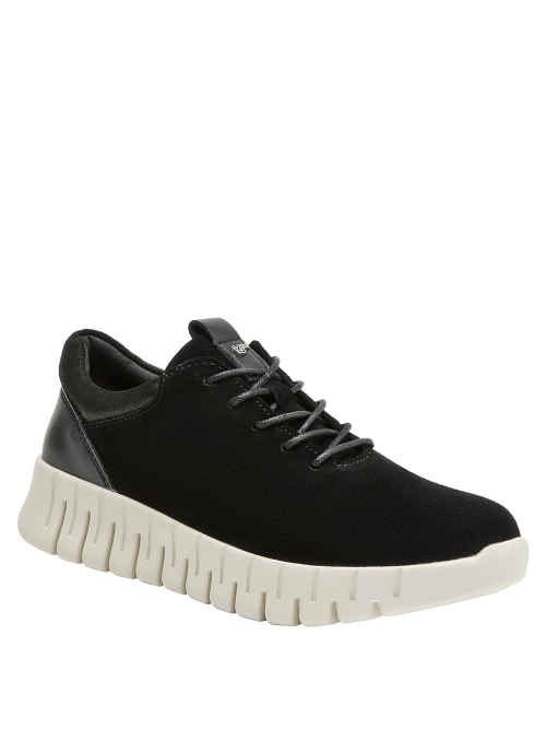 Zapatilla casual negra para mujer, comodidad y estilo urbano.