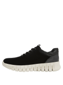 Zapatilla mujer negra con cuña de 4 cm, estilo casual.