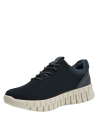 Zapatilla de cuña azul para mujer, estilo casual, ideal para actividades urbanas.
