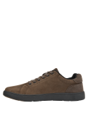 cafés zapatillas de hombre, estilo casual, confort diario, material cuero