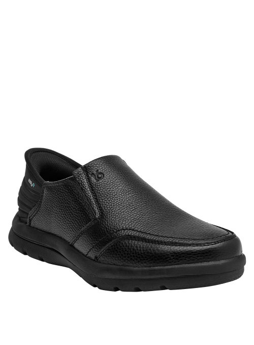 mocasín negro hombre casual EASY FIT, calce adaptable sin necesidad de atar.