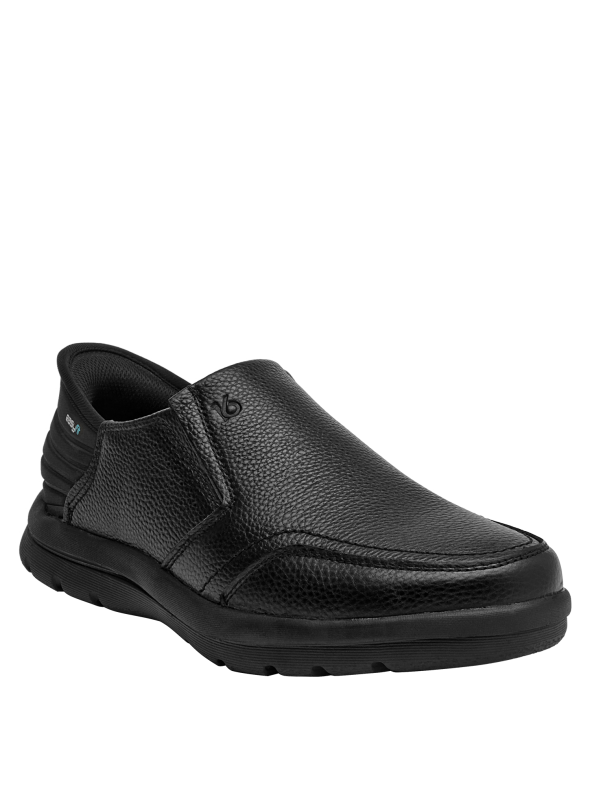 mocasín negro hombre casual EASY FIT, calce adaptable sin necesidad de atar.