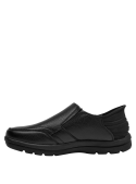 mocasín negro hombre casual con forro de mesh, perfecto para la oficina.