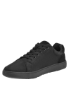 Zapatillas casuales negras de hombre, taco plano de 3 cm, adecuadas para un look relajado.