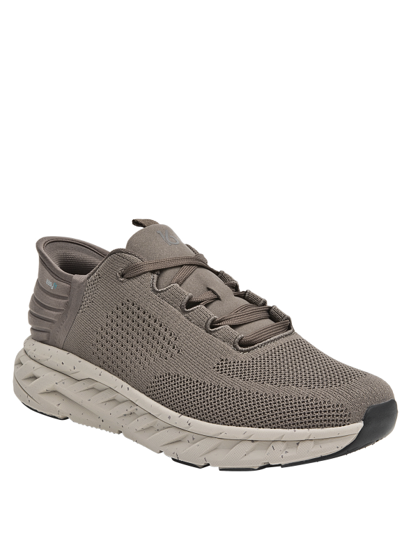 Zapatilla cómoda taupe para hombre, diseñada para un ajuste ergonómico en la ciudad.