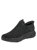 Zapatilla negra casual para hombre, textil ligero, ideal para actividades diarias.