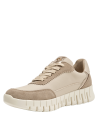 Zapatillas beige de cuero para mujer, estilo casual, ideales para actividades diarias.