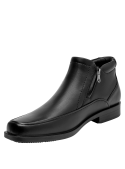 Calzado casual negro de cuero para hombre, forro de mesh que brinda frescura al caminar.