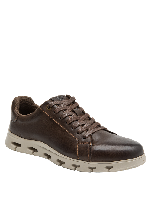zapato de cuero café para hombre, suela flexible, adecuado para rutinas urbanas