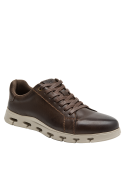 zapato de cuero café para hombre, suela flexible, adecuado para rutinas urbanas