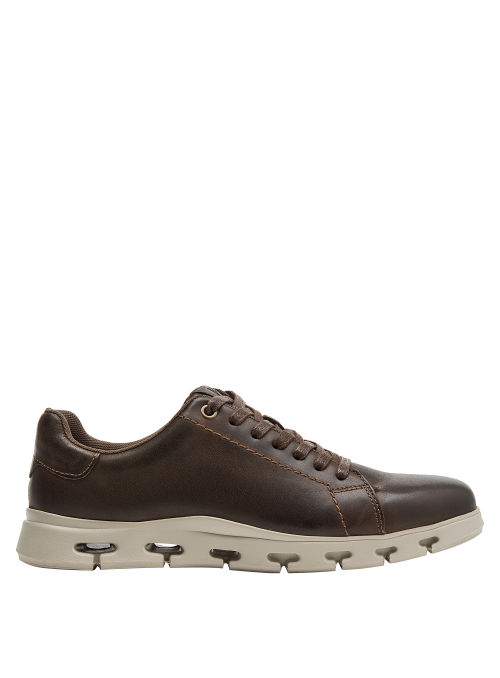 zapato de cuero café para hombre, suela flexible, adecuado para rutinas urbanas