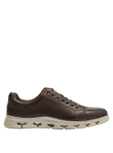zapato casual café de cuero para hombre, forro de mesh, ideal para climas cálidos