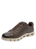 zapato de cuero café para hombre, estilo casual, ideal para actividades urbanas