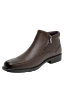 Botín café de cuero para hombre, estilo casual, ideal para actividades diarias.