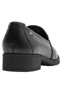 mocasín negro mujer cuero suave forrado confort diario estilo urbano