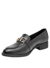 mocasín negro mujer cuero estilo formal taco plano 2.5 cm actividad urbana