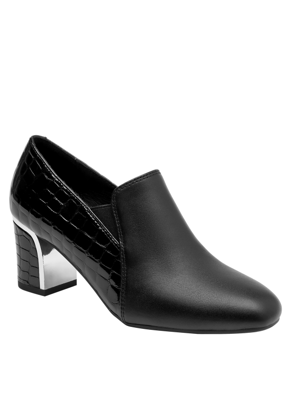 zapato formal negro de cuero para mujer, comodidad y estilo en cada paso, recomendado para el día a día
