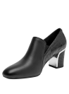 zapato formal negro cuero mujer con taco bloque, ideal para trabajo y salidas casuales