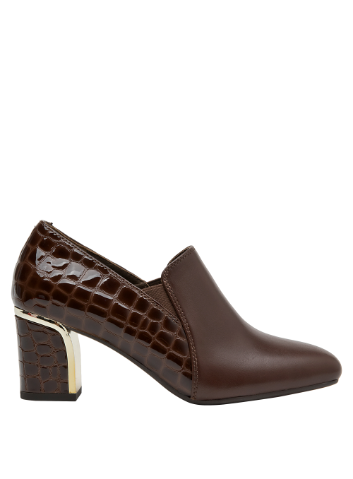Zapato de Cuero Café con Taco Bloque - 16 HRS