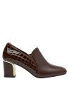 cafés zapato formal mujer cuero con textura croco ideal para rutinas urbanas.