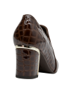 cafés zapato formal mujer cuero con textura croco ideal para rutinas urbanas.