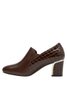 cafés zapato formal mujer cuero con textura croco ideal para rutinas urbanas.
