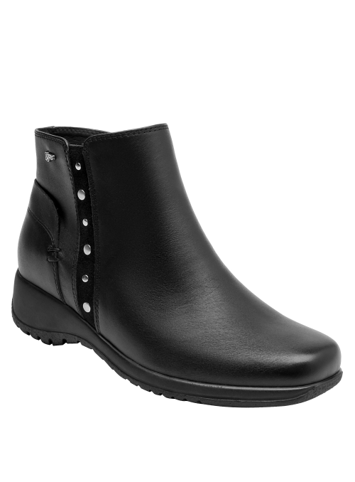 Botín Negro de Cuero para Mujer - Confort y Estilo