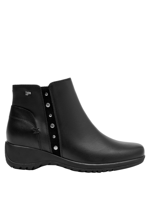 Botín Negro de Cuero para Mujer - Confort y Estilo
