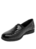 mocasín negro cuero mujer estilo formal recomendado para trabajo