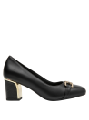 Zapato formal negro para mujer, de cuero, ideal para actividades laborales y eventos elegantes.