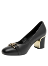 Zapato formal negro para mujer, de cuero, ideal para actividades laborales y eventos elegantes.