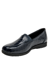 mocasín azul para mujer, estilo formal, ideal para trabajo o paseos, material cuero, diseño anatómico