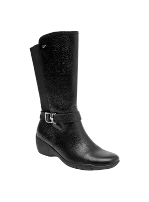 Bota Alta de Mujer Cuero Negro