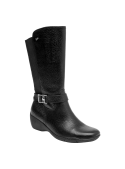 Botas casuales negras de mujer, hechas de cuero, con forro de mesh, transpirables y flexibles para el día a día.