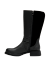Bota negra de mujer con tacón bloque de 3.5 cm, perfecta para un look elegante.