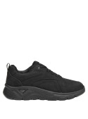 Zapatillas negras para hombre, estilo casual, material sintético, ideales para actividades diarias.