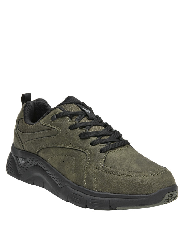 Zapatillas cómodas verdes para hombre, diseño anatómico, recomendadas para jornadas activas.