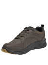 cafés zapatillas casuales para hombre, diseño redondeado, material sintético, ideal para uso diario.